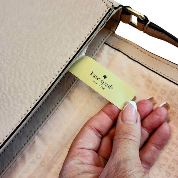 Kate Spade Lightest Blush Pink Rhinestone Bow Flap Crossbody Shoulder Bag - Picture 15 of 16